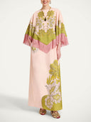 Exquisite Fringe Trim Batwing Sleeve Cover-Up Two-Piece Set