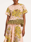 Elegant Paisley Feather Two-Piece Set