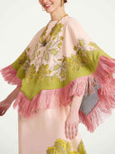 Exquisite Fringe Trim Batwing Sleeve Cover-Up Two-Piece Set