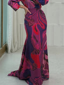 Retro Abstract Print Two-Piece Set