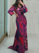 Retro Abstract Print Two-Piece Set