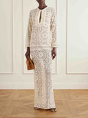Sexy Cutout Knit Floor-Length Maxi Dress