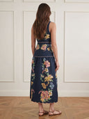 Exquisite Sleeveless V-Neck Floral Print Midi Dress