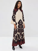 Dramatic Print Pattern Maxi Dress