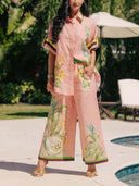 Papaya Garden Print Oversized Shirt