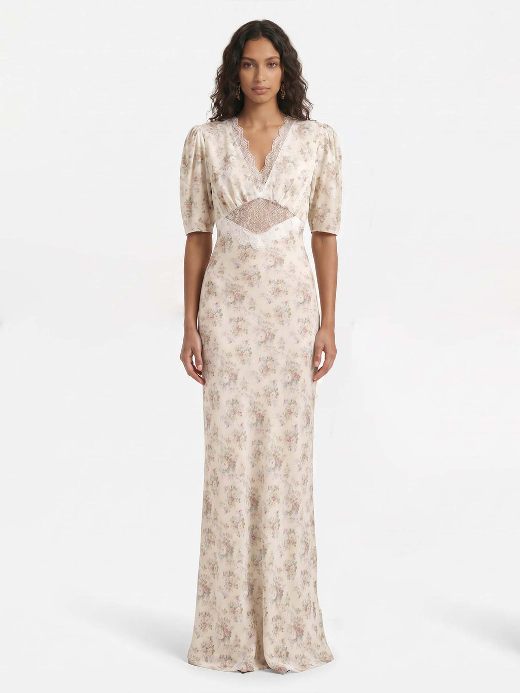 Floral Puff Sleeve Maxi Dress