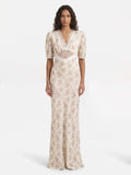 Floral Puff Sleeve Maxi Dress