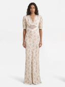Floral Puff Sleeve Maxi Dress