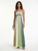 Prism Glow Halter Maxi Dress