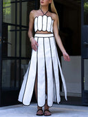 White Scallop Edge Two Piece Set