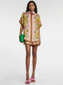 Tropical Botanical Printed Shirt & Shorts Set