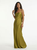 Green Elegant Bordeaux Maxi Dress