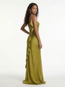 Green Elegant Bordeaux Maxi Dress