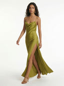 Green Elegant Bordeaux Maxi Dress