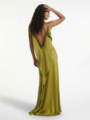 Green Elegant Bordeaux Maxi Dress