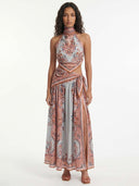 Terracotta Paisley Printed Halter Set