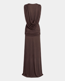 Elegant Deep V-Neck Twist Draped Sleeveless Maxi Dress