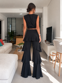 Casual Ruffle Pants Two-Piece Set