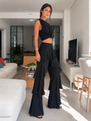Casual Ruffle Pants Two-Piece Set