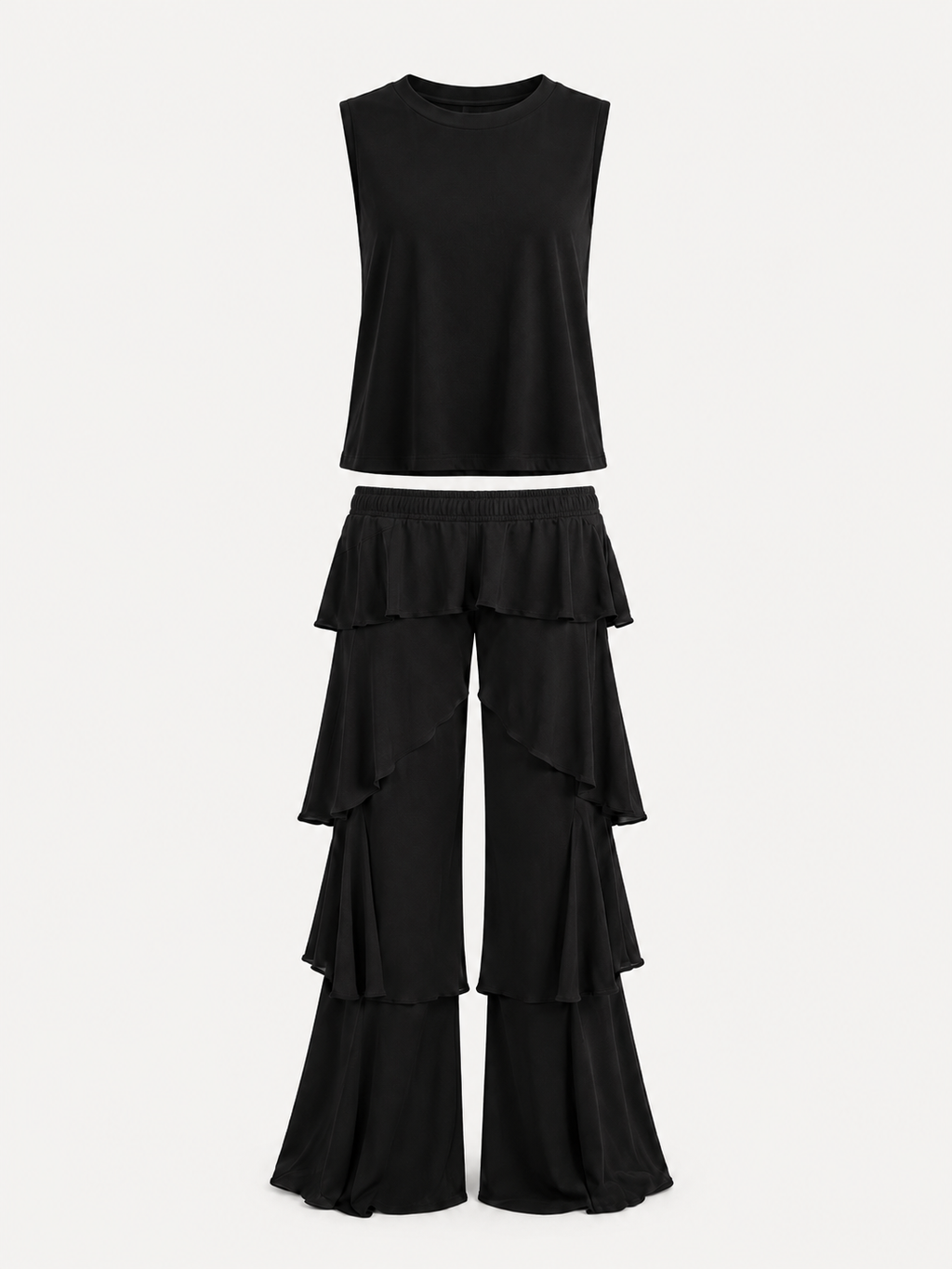 Casual Ruffle Pants Two-Piece Set