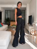 Casual Ruffle Pants Two-Piece Set
