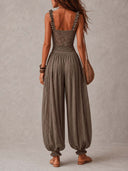 Sexy Lace Strapless Ruched Harem Pants Set