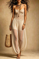 Sexy Lace Spaghetti Strap Sheer Jumpsuit