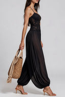 Sexy Lace Spaghetti Strap Sheer Jumpsuit