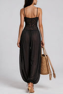 Sexy Lace Spaghetti Strap Sheer Jumpsuit