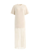 Casual Fringe Short Sleeve Maxi Dress