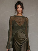 Elegant Satin Camisole Dress & Knit Cover-Up Set