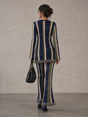Minimalist Vertical-Stripe Knit Two-Piece Set
