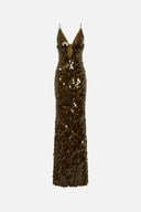Elegant Emerald Sequin Maxi Dress