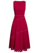 Elegant Cutout A-Line Midi Dress