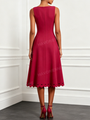 Elegant Cutout A-Line Midi Dress