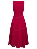 Elegant Cutout A-Line Midi Dress