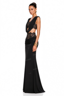 Sexy Lace Corset Top & Draped Maxi Skirt Set