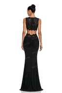 Sexy Lace Corset Top & Draped Maxi Skirt Set