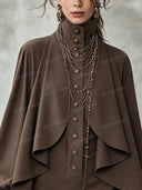 High Neck Cape Sleeve Mini Dress