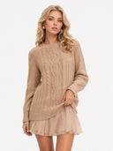 Casual Twist Sweater Mini Dress