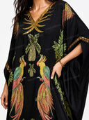 Unique Drop Shoulder Sleeve Coconut Tree Printed Dress