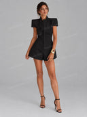 Structured Short Sleeve Tailored Romper