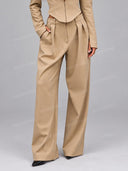 Tailored Cropped Blazer & Wide Leg Pants Two Piece Set