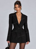 Double Breasted Structured Blazer Mini Dress