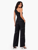Elegant One-Shoulder Top & Wide Leg Pants Two-Piece Set