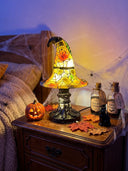 Halloween Sun Witch Hat Stained Glass Table Lamp