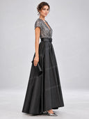 Elegant Sequin Top & Tulle Skirt Belted Party Two-Piece Set