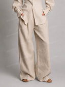 Minimalist Shirt & Wide Leg Pants Two-Piece Set
