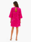 Elegant Fringed Mid-length Sleeve Mini Dress