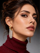 Rhinestone Tassel Drop Earrings